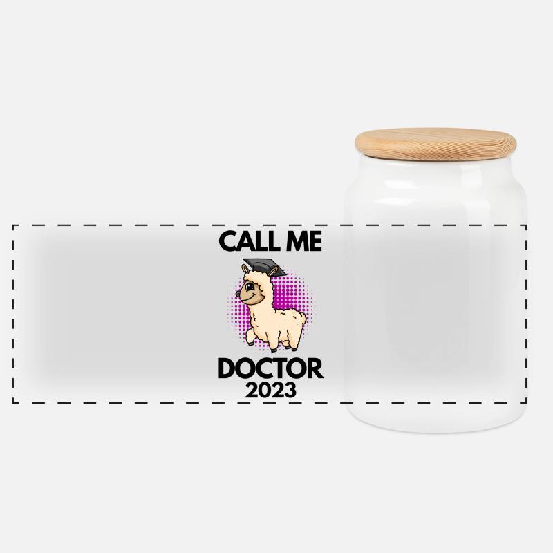 Doktorarbeit Promotion Doktortitel 2023 Doktor - Panorama Keksdose mit Holzdeckel - Weiß
