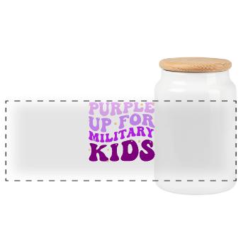 Groovy Purple Up pour le Mois des enfants militaires The Mili - Boîte à biscuits avec couvercle en bois - blanc - Devant