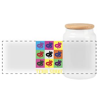Team Snake - Panoramic Cookie Jar with Wooden Lid - white - Front
