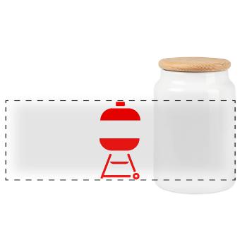 roi du BBQ, fan de barbecue, barbecue - Boîte à biscuits avec couvercle en bois - blanc - Devant