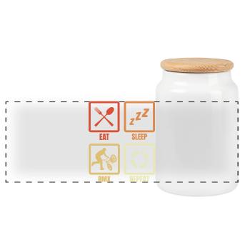 BMX Routine - Panoramic Cookie Jar with Wooden Lid - white - Front