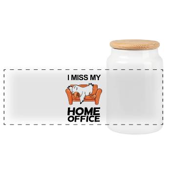 Home Office Miss Humour Drôle - Boîte à biscuits avec couvercle en bois - blanc - Devant