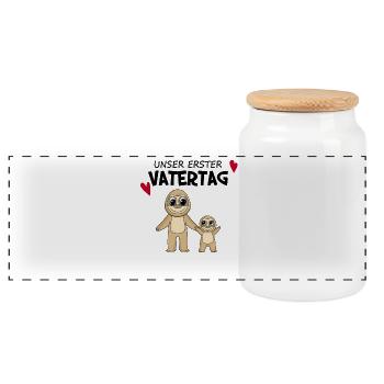 Vatertag - erster Vatertag Geschenk - Panorama Keksdose mit Holzdeckel - Weiß - Vorne