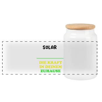 Solar Power Solar Kraft Eigenheim Hausbesitzer - Panorama Keksdose mit Holzdeckel - Weiß - Vorne