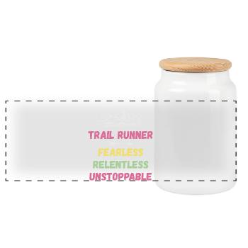 Trail Runner - Intrépide. Implacable. Imparable. - Boîte à biscuits avec couvercle en bois - blanc - Devant