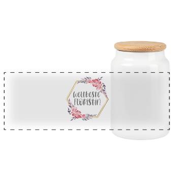 Weltbeste Floristin Blumen Beruf Geschenk - Panorama Keksdose mit Holzdeckel - Weiß - Vorne