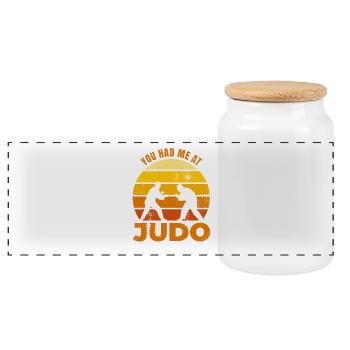 Le dicton du judoka - Boîte à biscuits avec couvercle en bois - blanc - Devant