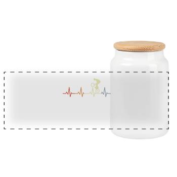 BMX Heartbeat Vintage - Panoramic Cookie Jar with Wooden Lid - white - Front