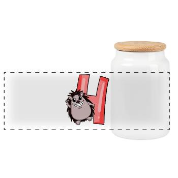 4 birthday 4 years old with animal motif - four - Panoramic Cookie Jar with Wooden Lid - white - Front
