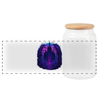 Château de Neon Roses Vaporwave - Boîte à biscuits avec couvercle en bois - blanc - Devant