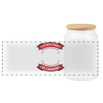 Papa Papy Deux Titres Cadeau Humoristique - Boîte à biscuits avec couvercle en bois - blanc - Devant