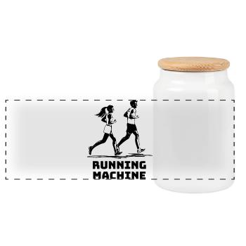 RUNNING MACHINE - Panorama Keksdose mit Holzdeckel - Weiß - Vorne