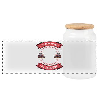 Deux Titres Papa Et Agriculteur Cadeau Humour - Boîte à biscuits avec couvercle en bois - blanc - Devant
