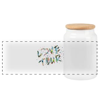 LOVE TOUR V1 - Panoramic Cookie Jar with Wooden Lid - white - Front