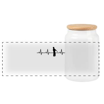 ECG clarinettiste - Boîte à biscuits avec couvercle en bois - blanc - Devant
