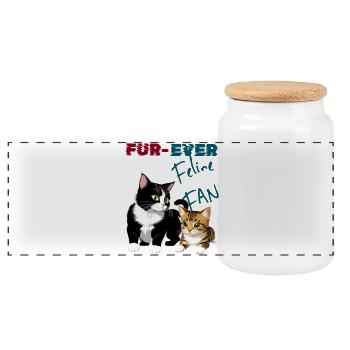 Chats fans félins éternels - Boîte à biscuits avec couvercle en bois - blanc - Devant