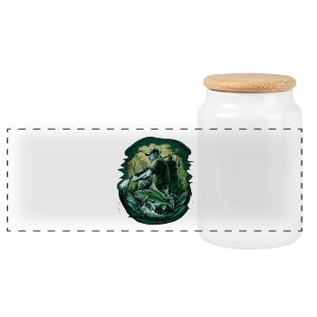 Pêcheurs pêchant - Boîte à biscuits avec couvercle en bois - blanc - Devant