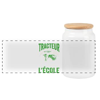 Idée Cadeau Tracteur Fermier Agriculteur Drôle - Boîte à biscuits avec couvercle en bois - blanc - Devant