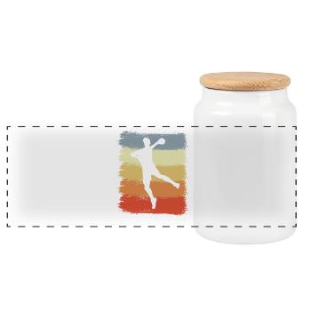 Children's Handball - Panoramic Cookie Jar with Wooden Lid - white - Front