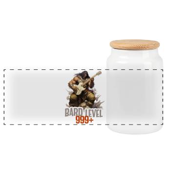 Barde Niveau 999 – Conception de RPG Metal Ork - Boîte à biscuits avec couvercle en bois - blanc - Devant