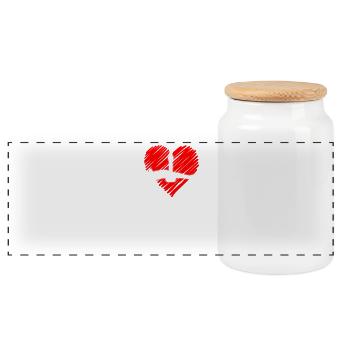 Stuttgart Skyline Herzschlag Herz Stuttgarter Fan - Boîte à biscuits avec couvercle en bois - blanc - Devant