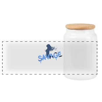 Sauvage - Boîte à biscuits avec couvercle en bois - blanc - Devant