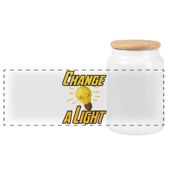 Change a Light - Panorama Keksdose mit Holzdeckel - Weiß - Vorne