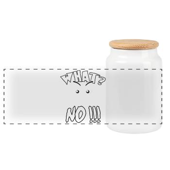 What? No! What? No! - Panoramic Cookie Jar with Wooden Lid - white - Front
