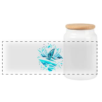 Eiskristall Schnee und Frost Winterlandschaft - Panorama Keksdose mit Holzdeckel - Weiß - Vorne