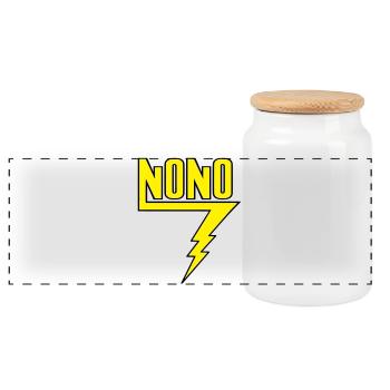 Nono - Boîte à biscuits avec couvercle en bois - blanc - Devant