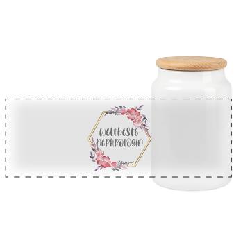 Nephrologin Ärztin Doktorin Beruf Geschenk - Panorama Keksdose mit Holzdeckel - Weiß - Vorne