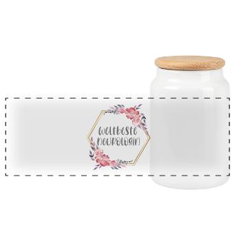 Neurologin Ärztin Doktorin Beruf Geschenk - Panorama Keksdose mit Holzdeckel - Weiß - Vorne