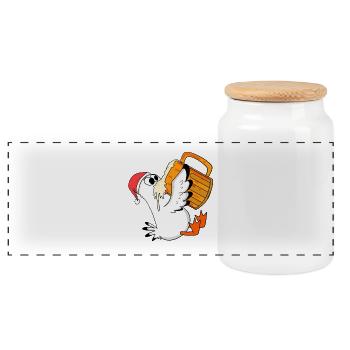 Seagull Beer Christmas - Panoramic Cookie Jar with Wooden Lid - white - Front