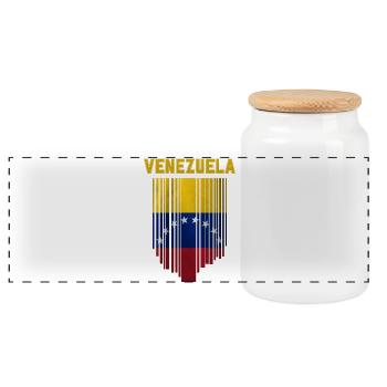 Flagge von Venezuela - Panorama Keksdose mit Holzdeckel - Weiß - Vorne