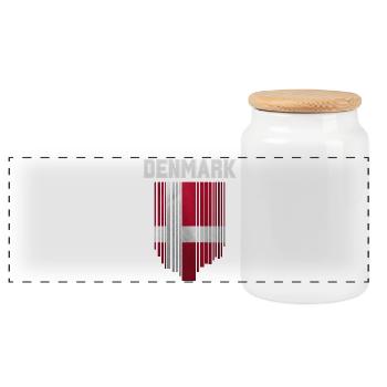 Flagge von Dänemark, dänischer Stolz - Panorama Keksdose mit Holzdeckel - Weiß - Vorne