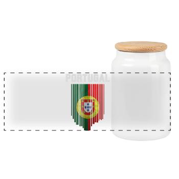Flagge von Portugal, portugiesischer Stolz - Panorama Keksdose mit Holzdeckel - Weiß - Vorne