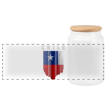 Flagge von Chile - Panorama Keksdose mit Holzdeckel - Weiß - Vorne