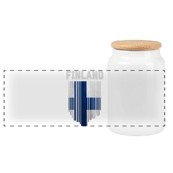 Drapeau de la Finlande, fierté finlandaise - Boîte à biscuits avec couvercle en bois - blanc - Devant