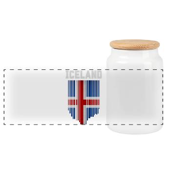 Drapeau de l’Islande, fierté islandaise - Boîte à biscuits avec couvercle en bois - blanc - Devant