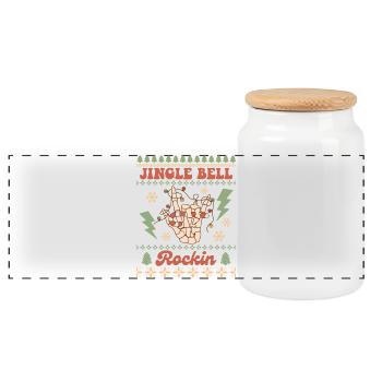 Ugly Christmas Sweater - Panoramic Cookie Jar with Wooden Lid - white - Front