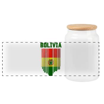 Drapeau bolivien, fierté bolivienne - Boîte à biscuits avec couvercle en bois - blanc - Devant