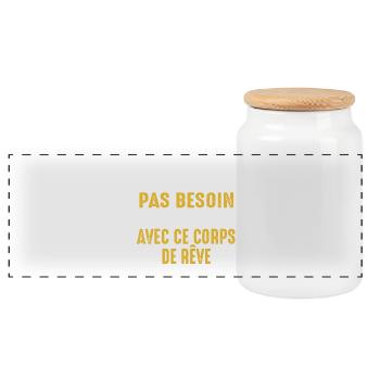 Chauve Cadeau Humour Citation Drôle 2024 - Boîte à biscuits avec couvercle en bois - blanc - Devant