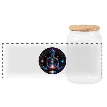 Méditation Cosmique Énergie Stellaire - Boîte à biscuits avec couvercle en bois - blanc - Devant