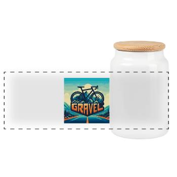 GRAVEL T-Shirt - Panorama Keksdose mit Holzdeckel - Weiß - Vorne
