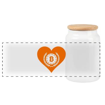 Bitcoin Crypto Cryptocurrency Splash - Boîte à biscuits avec couvercle en bois - blanc - Devant