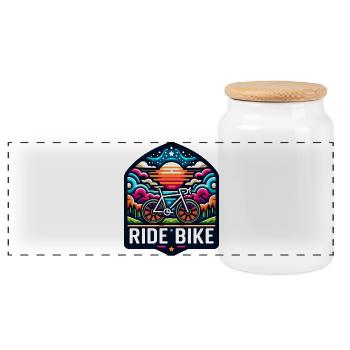 Ride Bike - für echte Radfahrer. - Panorama Keksdose mit Holzdeckel - Weiß - Vorne