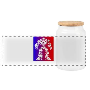 robot robi cyborg ai intelligence artificielle ai s - Boîte à biscuits avec couvercle en bois - blanc - Devant