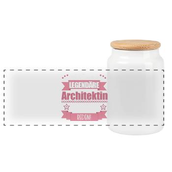 Lustiger Spruch für Architektin – Geschenkidee - Panorama Keksdose mit Holzdeckel - Weiß - Vorne