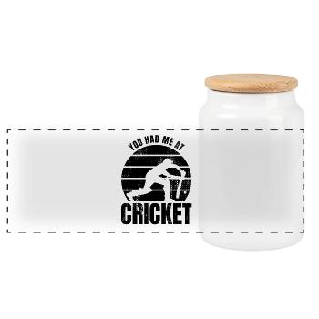 Tu m’as eu au cricket - Boîte à biscuits avec couvercle en bois - blanc - Devant