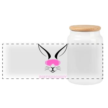Après-Ski Pistenbunny Adventures - Panorama Keksdose mit Holzdeckel - Weiß - Vorne